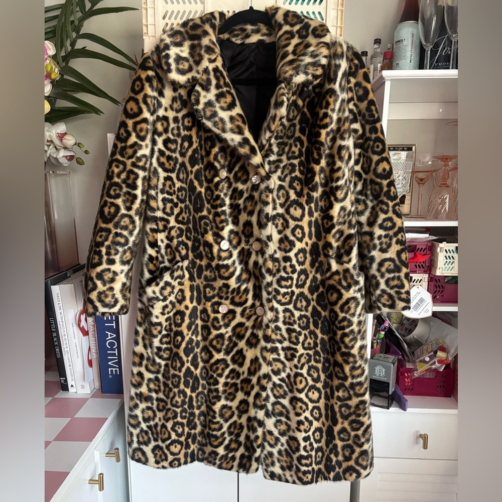 Sporto Leopard Print Teddy Jacket